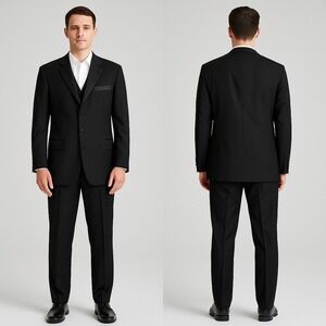 Giovanni Testi Black Tuxedo Suit 2 Piece Formal Mens 38R‎ Jacket / 32R Pants